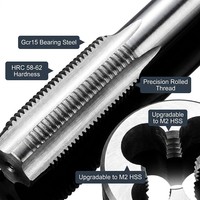 Jeu de 20 tarauds et filières métriques et impériales M3-M12 en acier Gcr15, kit d'outils de filetage manuel, logo personnalisé