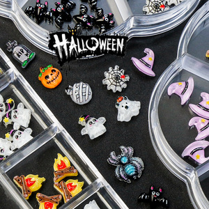Nouveauté, vente chaude, série <span class=keywords><strong>Halloween</strong></span> mignonne, fantôme araignée, résine 3D, art des ongles, décorations amusantes de dessins animés, ensemble de décoration d'ongles - Product Image 2