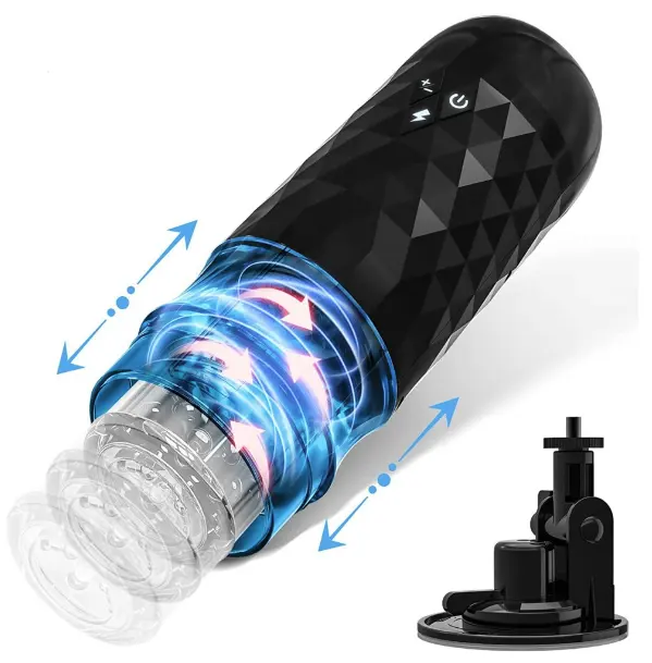 Usine En Gros Poussée Masturbateur Mâle Télescopique Rotation Silicone Vagin Masturbation Sex Toys pour Homme