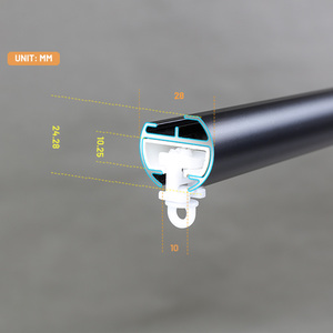 FEIYANG Nouveau style Ensemble de tringle <span class=keywords><strong>à</strong></span> rideau coulissante noire avec anneaux pour la maison et le bureau, en aluminium - Product Image 4