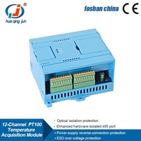 Módulo de Adquisición de Temperatura Huaqingjun de 12 Canales RS485 LAN PT100, MODBUS RTU, Modbus TCP, Resistencia Térmica para Sondas PT100