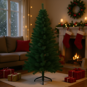 Sapin de Noël artificiel vert à l'envers de 1,5 m avec support pour décoration intérieure - Product Image 2