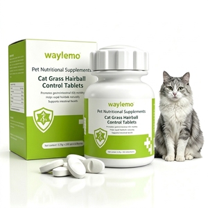 Waylemo Katzenhaarballen-Tabletten Haustier-Gesundheit Nahrungsergänzungsmittel Natürliches Katzengras Verdauungs- und Immununterstützung für Alle Altersgruppen - Product Image 1