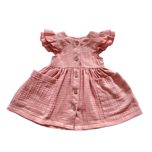 Custom Toddler Girls Fly Sleeve Round Neck Crepe Quality Children <strong>Dress</strong> Lovely <strong>Kids</strong> <strong>Dress</strong> - Product Image 6