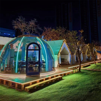 Maison complète, tente dôme de glamping Mars préfabriquée en PC transparent et étanche pour hôtels, complexes hôteliers, jardins, matériau de couverture en polycarbonate