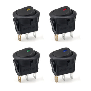 Rocker <b>Switch</b> <b>12V</b> 20A 19.5mm Cutout Illuminated Thumb <b>Switch</b> For Automotive Use KCD2 ABS Shell Dust Proof - Product Image 3