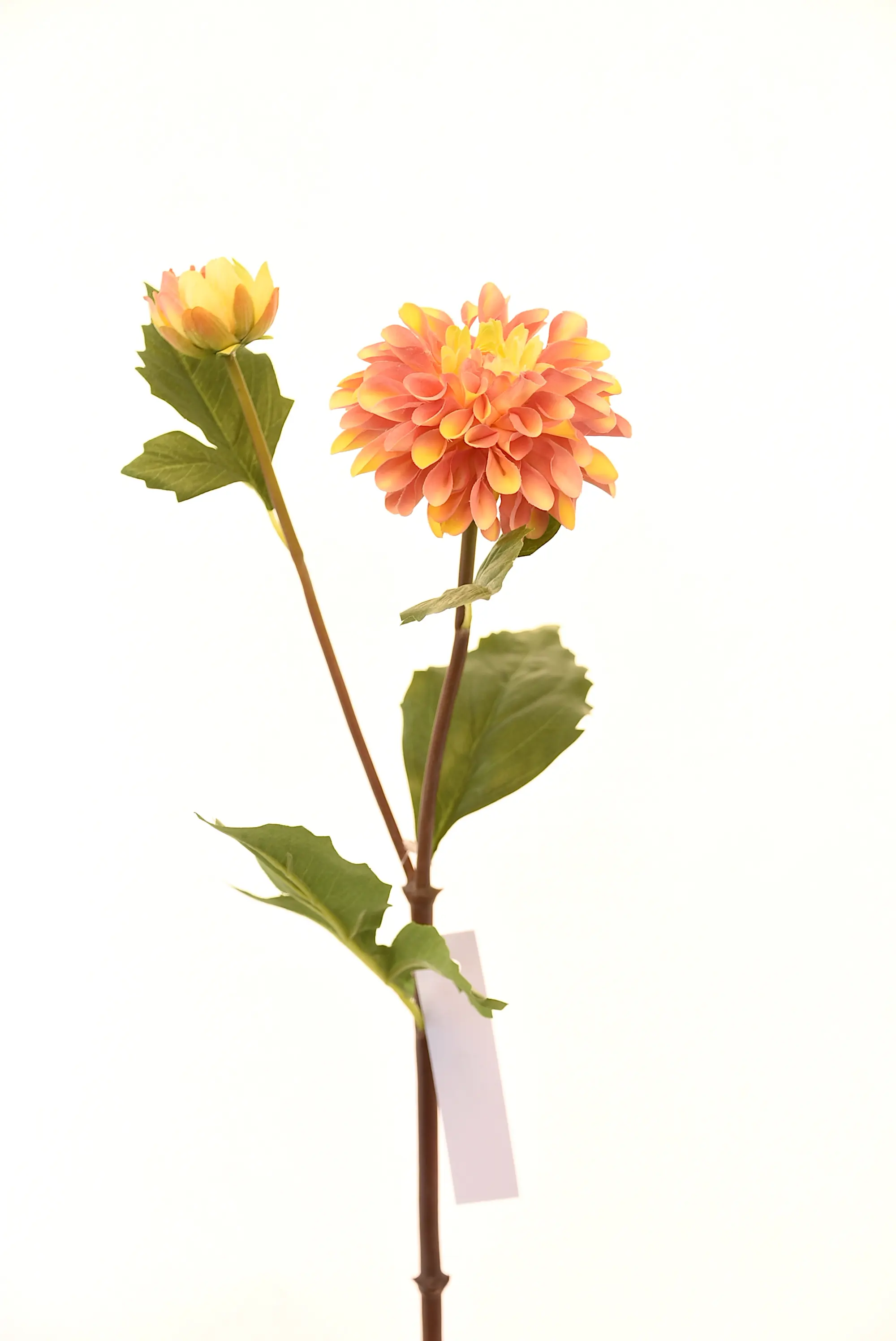 53cm de alta calidad 2 cabezas de flor de Dalia artificial flores de seda de un solo tallo flores artificiales para la decoración del hogar