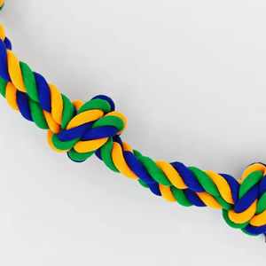 Yeni pamuk halat 3 düğüm ile çift iplikçik yıkılmaz köpek oyuncaklar büyük köpekler için agresif Chewers römorkör savaş köpek oyuncağı oyuncaklar - Product Image 5