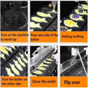 XEOLEO Taiyaki Maschine 6 Stück Fisch form Waffeleisen 2 Modelle Waffel maschine LPG Gas Antihaft pfanne Fisch förmiger Kuchen hersteller Home - Product Image 6