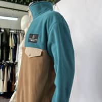 Veste à capuche pour homme avec col montant personnalisé, poche factice sur la poitrine, doublure en satin de coton, polaire, boutons, poignets et ourlet élastiques