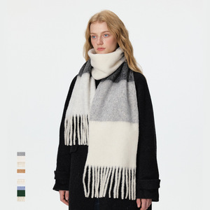Women's Winter <b>Scarf</b> Vintage Color Block Plaid Warm <b>Neck</b> <b>Scarf</b> Korean Style Versatile Fashion Shawl Wrap - Product Image 1