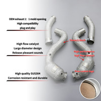 Tuyaux d'échappement en acier inoxydable pour Mercedes Benz 2015+C63 C63S 4.0T W205 avec isolation thermique, échappement à haut débit, Plug & Play, professionnel