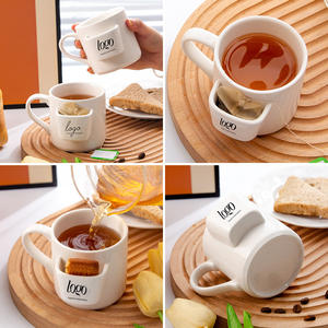 Tasse en céramique de Chaozhou avec poignée 200 ml, couleur unie, tasse cadeau DB2228 - Product Image 2