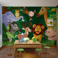Papel Tapiz 3D de Diseño de Dibujos Animados, Papel Tapiz Mural para Habitación Infantil, Papel Tapiz de Fondo para Habitación de Niños
