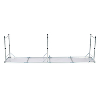 Hitree extérieur portable léger MDF modèle étendu hauteur réglable pique-nique camping triple table pliante en aluminium
