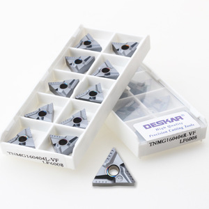Insert de tourne-outil Deskcar Tnmg160404l Vf, épaisseur 2,5 mm, forme triangulaire, pour usinage des métaux - Product Image 1
