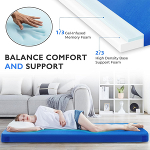 <span class=keywords><strong>Matelas</strong></span> <span class=keywords><strong>de</strong></span> camping portable en mousse à mémoire <span class=keywords><strong>de</strong></span> forme, pliable, 3 pouces d'épaisseur, mousse à mémoire <span class=keywords><strong>de</strong></span> forme haute densité, pour tente, voiture <span class=keywords><strong>et</strong></span> randonnée - Product Image 4
