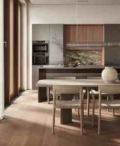 Designs de cuisine d'îlot modernes, armoires de cuisine complètes en métal, stratifié PET brillant, meubles de cuisine modulaires, robinet inclus - Product Image 3