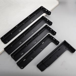 Support mural en acier robuste en forme de L, chromé moderne, invisible, pour étagère de cuisine, de bureau ou de meuble TV - Product Image 2