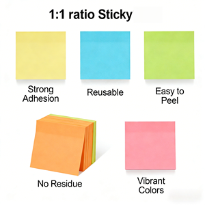 Notas Adhesivas Personalizadas de Colores, Fuerte Adhesión, Sin Residuos, Reutilizables y Vibrantes, Perfectas para Recordatorios de Oficina/Estudio, Post-it - Product Image 6