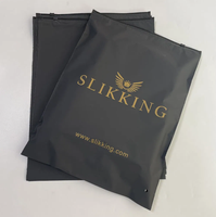 Sacs d'emballage en plastique à fermeture éclair givrée noire fabriqués par le fabricant pour vêtements avec logo personnalisé