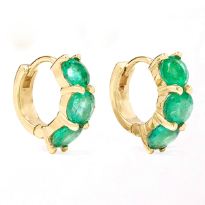 Gemnel Großhandelspreis Benutzerdefiniertes Logo Messing-Schmuck Vergoldete ILEANA <span class=keywords><strong>MAKRI</strong></span> Cascade Huggie 18-Karat Gold Diamant-Creolen - Product Image 1
