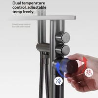 Robinet de baignoire sur pied à débit élevé, ensemble de douche de salle de bain, finition chrome brossé, cartouche céramique, nouveau, pour appartement et hôtel chinois