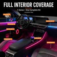 Kit d'éclairage d'ambiance LED en acrylique pour garniture de voiture, effet cascade dynamique, décoration intérieure, logo personnalisé, vente en gros OEM