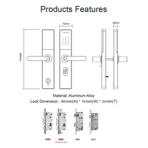 אבטחה דיגיטלית מנעול דלת חכם סיטונאי קרדורה inteligente טביעת אצבע מנעול - Product Image 2