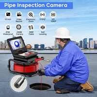 Caméra d'inspection industrielle pour tuyaux 50M, écran IPS 10 pouces 1080P, caméra d'égout avec localisateur 512Hz, compteur de mètres, auto-nivelante, câble 5mm