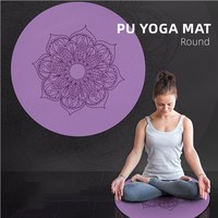 FITA – tapis antidérapant violet de 5mm d'épaisseur, LOGO personnalisé, blocage de l'or au Laser imprimé, pliable, en caoutchouc naturel de 5mm, tapis de Yoga rond en PU