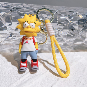 Porte-clés en PVC amusant avec design 3D des <span class=keywords><strong>Simpsons</strong></span>, porte-clés personnalisé avec une jolie décoration de sac pour femme, cadeau promotionnel amusant et de style cartoon - Product Image 6