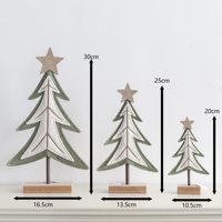 Neutraler Salbeigrüner Filz-Weihnachtsbaum Mini-Holzhaus Harz-Weihnachtsmann-Figuren Landhaus-Tischdekoration
