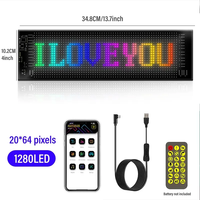 Letrero LED para coche, Panel de matriz LED programable, pantalla Flexible, Mensaje, señal de desplazamiento, Control de aplicación para coches, tienda, Bar, fiesta