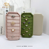 Boîte à bijoux en velours Webest, plateau en velours sur mesure, boîte de présentation de bijoux, plateaux de présentation de bijoux pour bagues