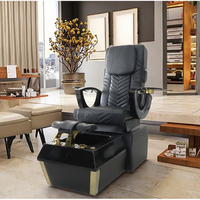Équipement de salon de beauté moderne, chaise de manucure professionnelle de spa de pied, chaise de pédicure noire de luxe pour salon de manucure