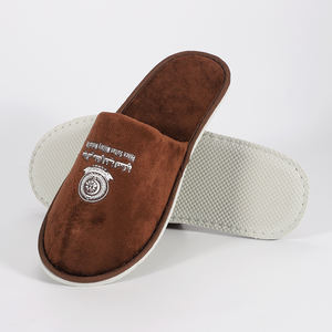 Pantuflas Desechables Ecológicas para Hotel, Punta Cerrada y Abierta, Terciopelo, Antideslizantes, Suela de Eva, Pantuflas de Spa para Hotel de 5 Estrellas con Logotipo - Product Image 1