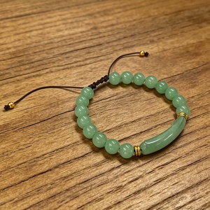 Braccialetto all'ingrosso in Avventurina Verde 8mm, Braccialetti dell'Amicizia in Corda con Cristalli, Gioielli in Avventurina, Pietra Naturale, Gelang Kristal - Product Image 4
