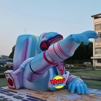 Modèle d'astronaute géant gonflable éclairé par LED Cartoon Spaceman pour la publicité extérieure lors d'événements musicaux