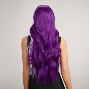 Factory Shipment Purple Highlight <strong>Wig</strong> Long Wavy Synthetic <strong>Wigs</strong> No Bangs Cosplay Party <strong>Lolita</strong> Use Heat Resistant Fiber for Women - Product Image 4