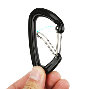 คาราบิเนอร์ชนิด D สแตนเลส 4.95 ซม. X 8 ซม. ตะขอปลดเร็ว อุปกรณ์กลางแจ้ง - Product Image 1