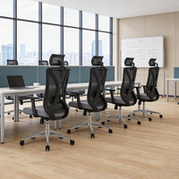 Chaises de bureau avec soutien lombaire 2D, design moderne, chaise ergonomique en maille, dossier haut, pivotante, pour espace de travail de bureau