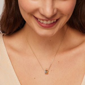 Collier pendentif double cercle en argent sterling 925 avec moissanite pour <span class=keywords><strong>femme</strong></span>, chaîne de clavicule, bijoux minimalistes tendance, cadeau - Product Image 5