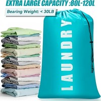 Bolsa de Lavandería de Nailon Resistente 420D con Cierre de Cordón Ajustable, Lavable, Gran Capacidad 24x36, Esencial para Dormitorios Universitarios y Viajes