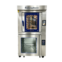 Horno de Convección Rotatorio Comercial de 5 Bandejas con Cámara de Fermentación, Máquina Eléctrica para Hornear Pan con Gabinete de Fermentación