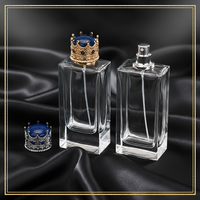 Flacons de parfum carrés en verre faits à la main de style égyptien vintage, 50 ml, 100 ml, 30 ml, pour emballage de diffuseur