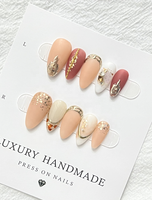 Lot de 10 faux ongles Y2K en forme de cœur chromé 3D, peints à la main, en PMMA, forme ballerine/cercueil, à presser, design personnalisé, application facile
