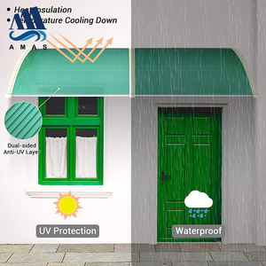 Auvent Amas 80*120CM Noir avec support en polycarbonate pour porte ou balcon - Product Image 2