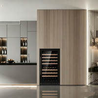 Enfriador de Vino LED con Protección UV, Puerta Única, Vidrio Antivaho, Refrigerador de Vino Bajo Mostrador para Bar Privado