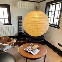 Lanterne en papier chinoise de haute qualité, faite à la main, style Wabi Sabi, avec cadre en bandes de bambou artificiel, pour usage intérieur et extérieur, en papier thermique.